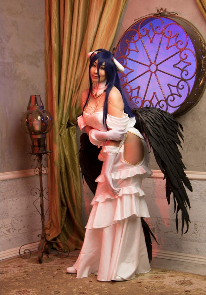 UWOWO Anime Overlord Albedo Cosplay Plus Size White Dress Costume - Customer Photo From Anonymous