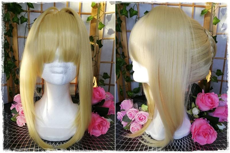 【Pre-sale】UWOWO Fate Grand Order Nero 35cm long Gold Lace None Cosplay Wig - Customer Photo From Frederie