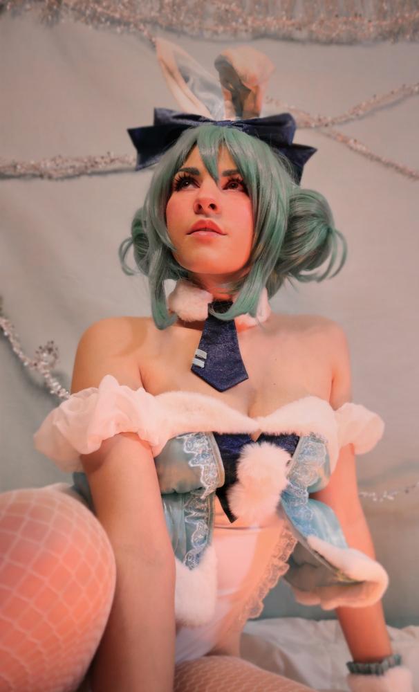 【In stock】Uwowo Cosplay Hatsune Miku Fanart. ver Cosplay Costume Cute Bunny Dress - Customer Photo From RainyRentyn
