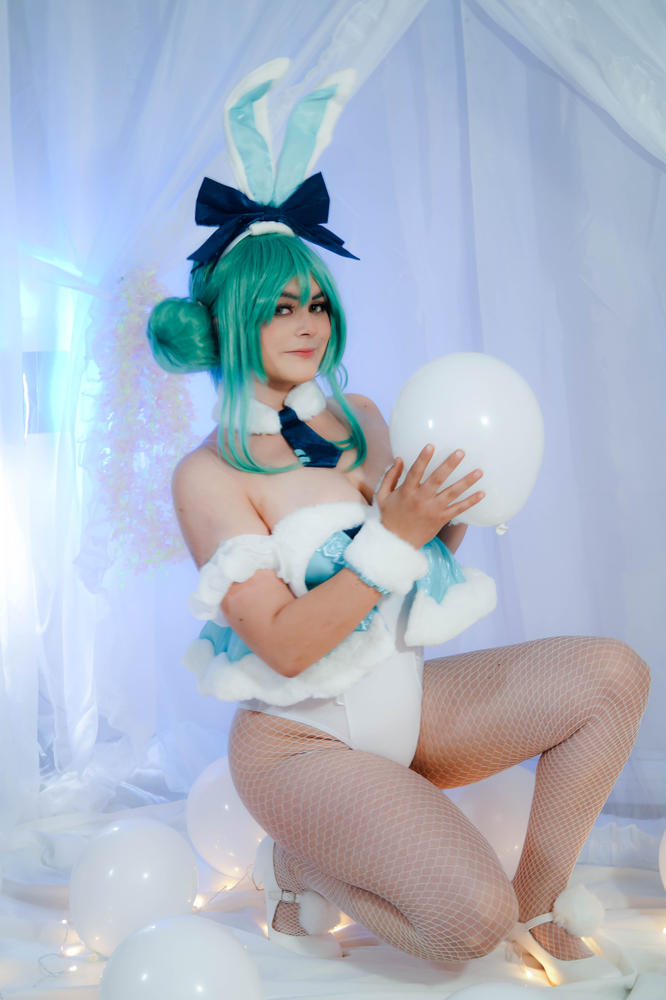 【In stock】Uwowo Cosplay Hatsune Miku Fanart. ver Cosplay Costume Cute Bunny Dress - Customer Photo From Rosa