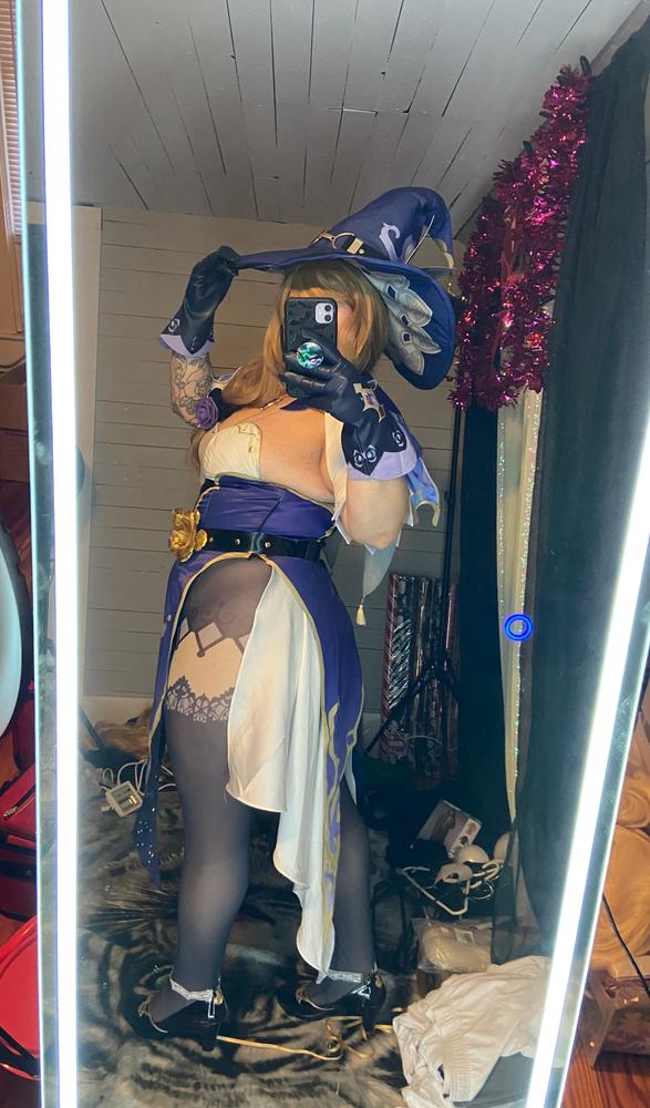 【In Stock】Uwowo Game Genshin Impact Plus Size Cosplay Lisa Witch of Purple Rose Costume The Librarian Sexy Dress - Customer Photo From Ciara G.