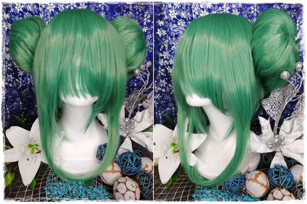 【Pre-sale】Uwowo Cosplay Hatsune Miku Bunny Fanart. 40CM Green Cosplay Wig - Customer Photo From Frederie