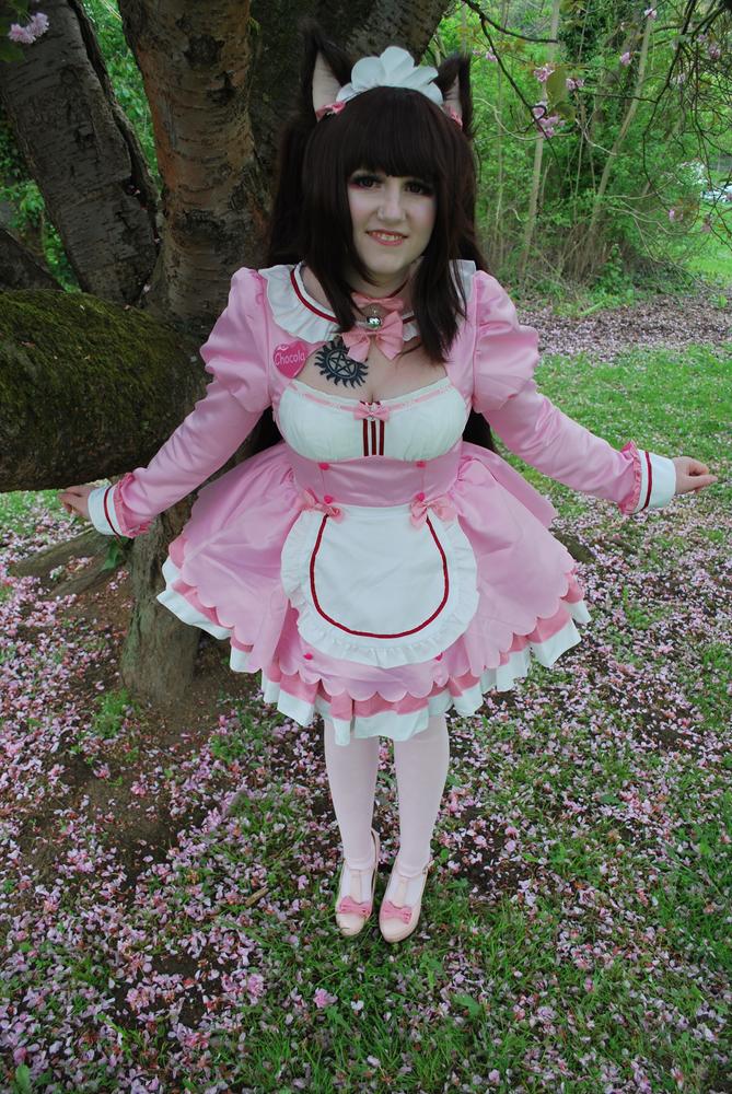 【Pre-sale】Uwowo Game Nekopara vol.4 Chocola Maid Dress Cosplay Costume Cute Pink Dress - Customer Photo From Jasmin