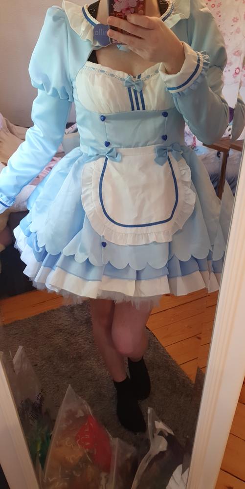 【Plus Size Available】Uwowo Game Nekopara vol.4 Vanilla Maid Dress Cosplay Costume Cute Blue Dress - Customer Photo From Morgana 