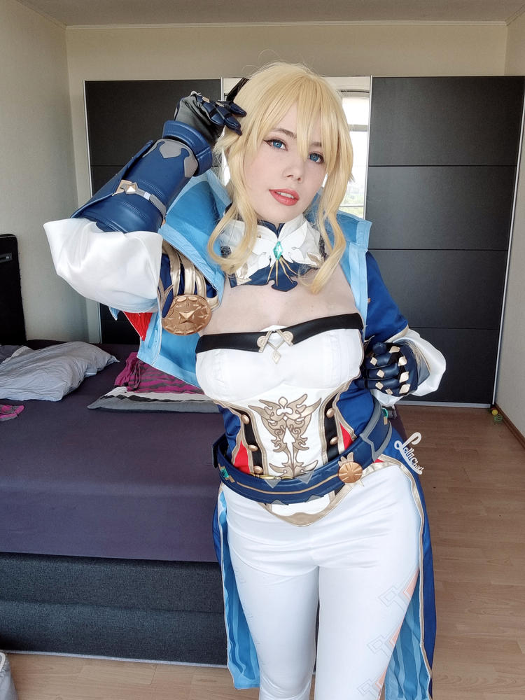 【In Stock】Uwowo Game Genshin Impact Cosplay Plus Size Jean Gunnhildr Dandelion Knight Cosplay Costume Knights of Favonius Four Winds - Customer Photo From Lolliichan