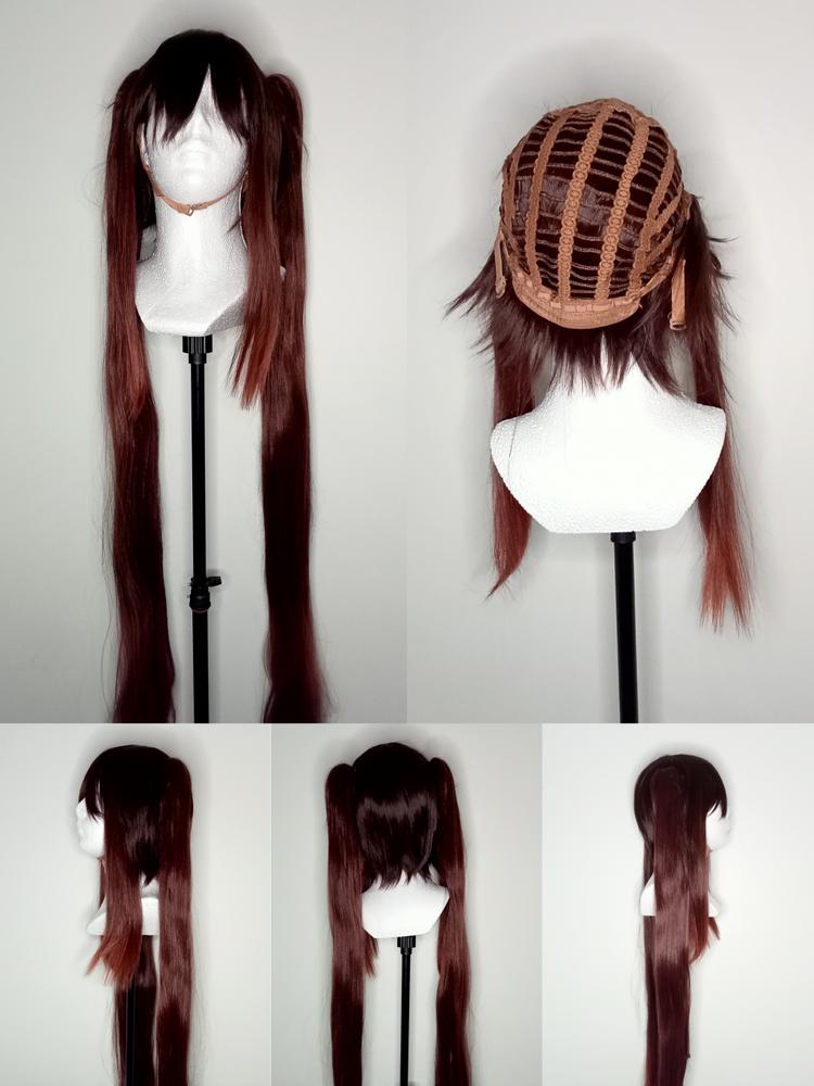 【Pre-sale】Uwowo Genshin Impact Cosplay Hu Tao Cosplay Wig 115cm Brown Claw Clip Ponytail Hutao Hair - Customer Photo From Michał