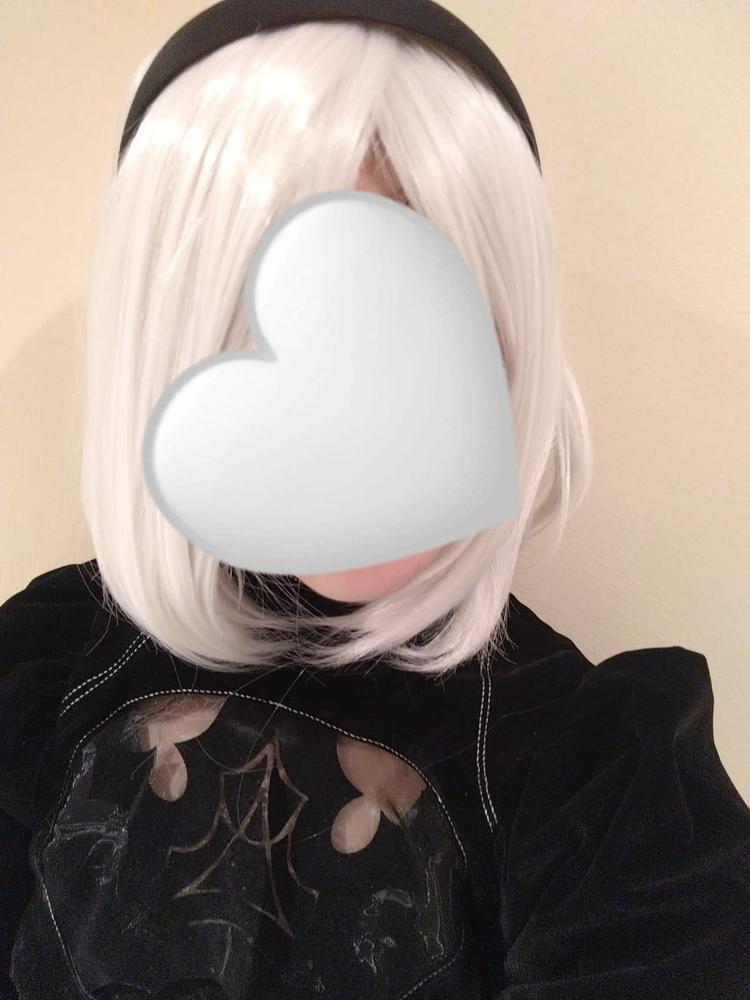 Uwowo Nier: Automata 2B Cosplay Wig 30cm Milky white Short Hair - Customer Photo From Anonymous