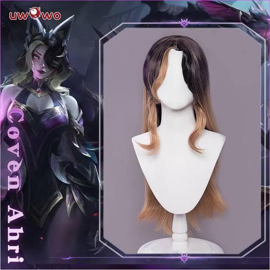 Uwowo Game League of Legends Coven Ahri Cosplay Wig 75cm Purple linen Hair - Customer Photo From maria