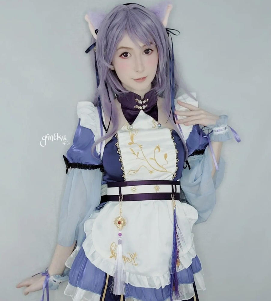 【Pre-sale】Exclusive Authorization Uwowo Game Genshin Impact Fanart Keqing Maid Ver Cosplay Costume - Customer Photo From gintku 