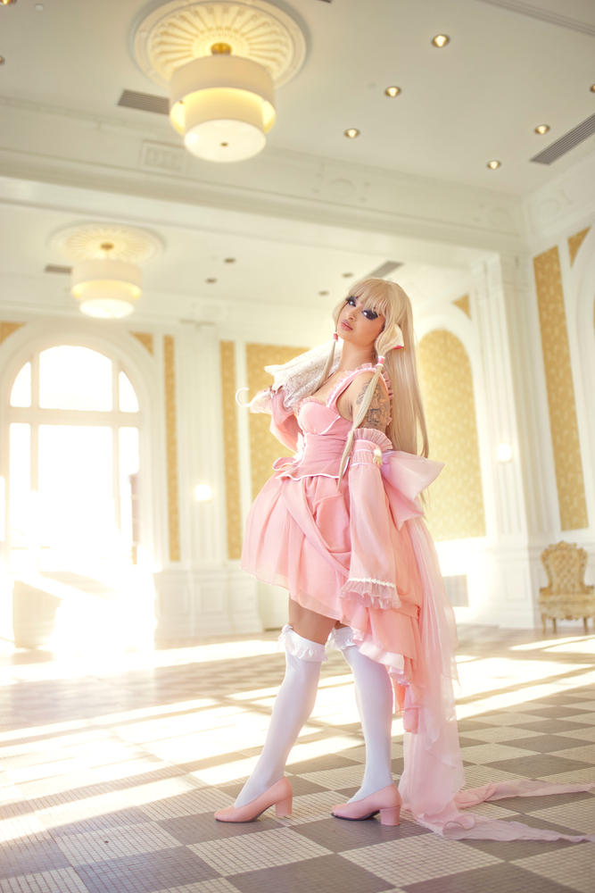 Uwowo Anime/Manga Chobits Chii Lolita Pink Bow Clamp Cosplay Costume - Customer Photo From Brooklyn