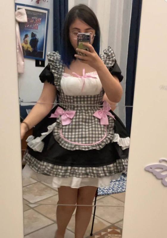 【In Stock】Uwowo Anime/Manga My Dress-Up Darling Marin Kitagawa Lattice Maid Cosplay Costumes - Customer Photo From Giulia Marino