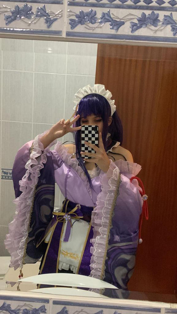 Exclusive Uwowo Genshin Impact Fanart Baal Raiden Shogun Maid Dress Cosplay Costume - Customer Photo From Garu