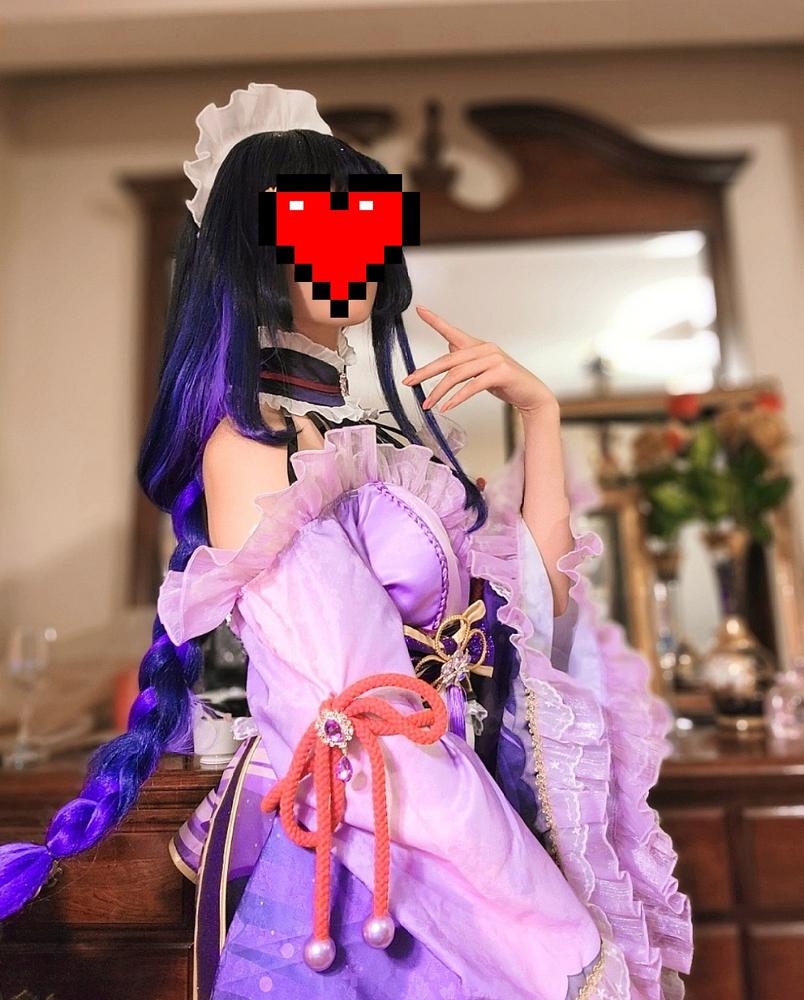 【In Stock】Exclusive Uwowo Genshin Impact Fanart Baal Raiden Shogun Maid Dress Cosplay Costume - Customer Photo From Cinnama