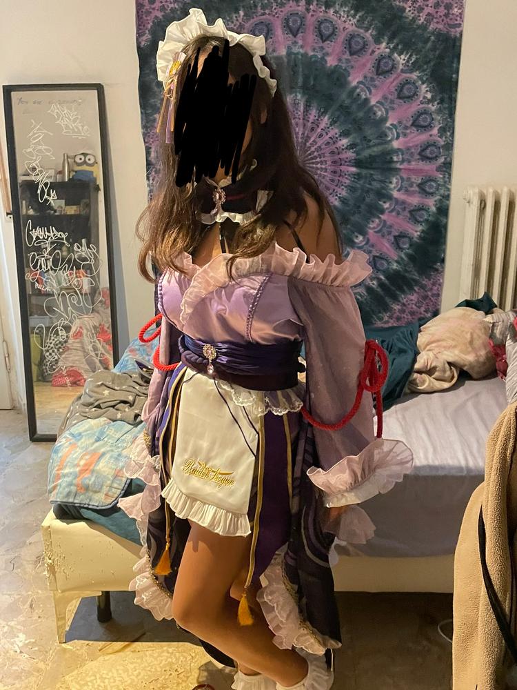 【In Stock】Exclusive Uwowo Genshin Impact Fanart Baal Raiden Shogun Maid Dress Cosplay Costume - Customer Photo From nicole