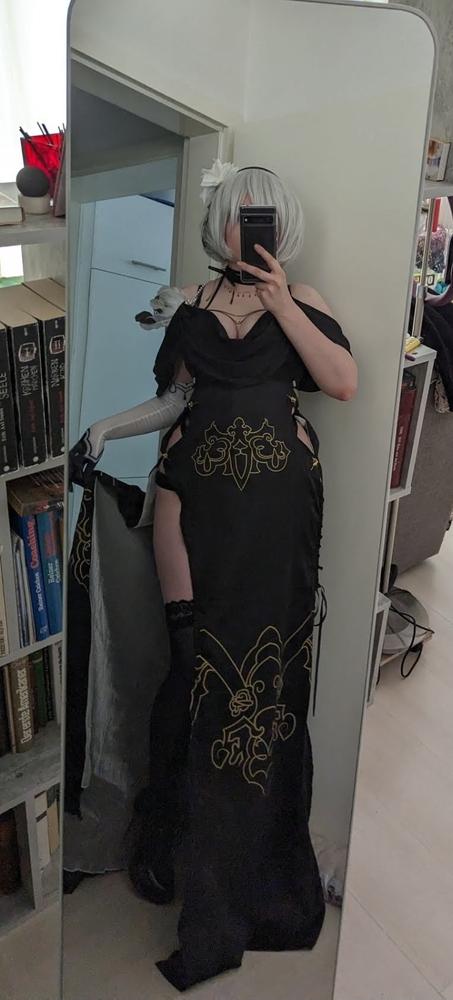【In Stock】Uwowo Nier: Automata Fanart 2B Gown Sexy Cosplay Costume - Customer Photo From Laura-Jasmin
