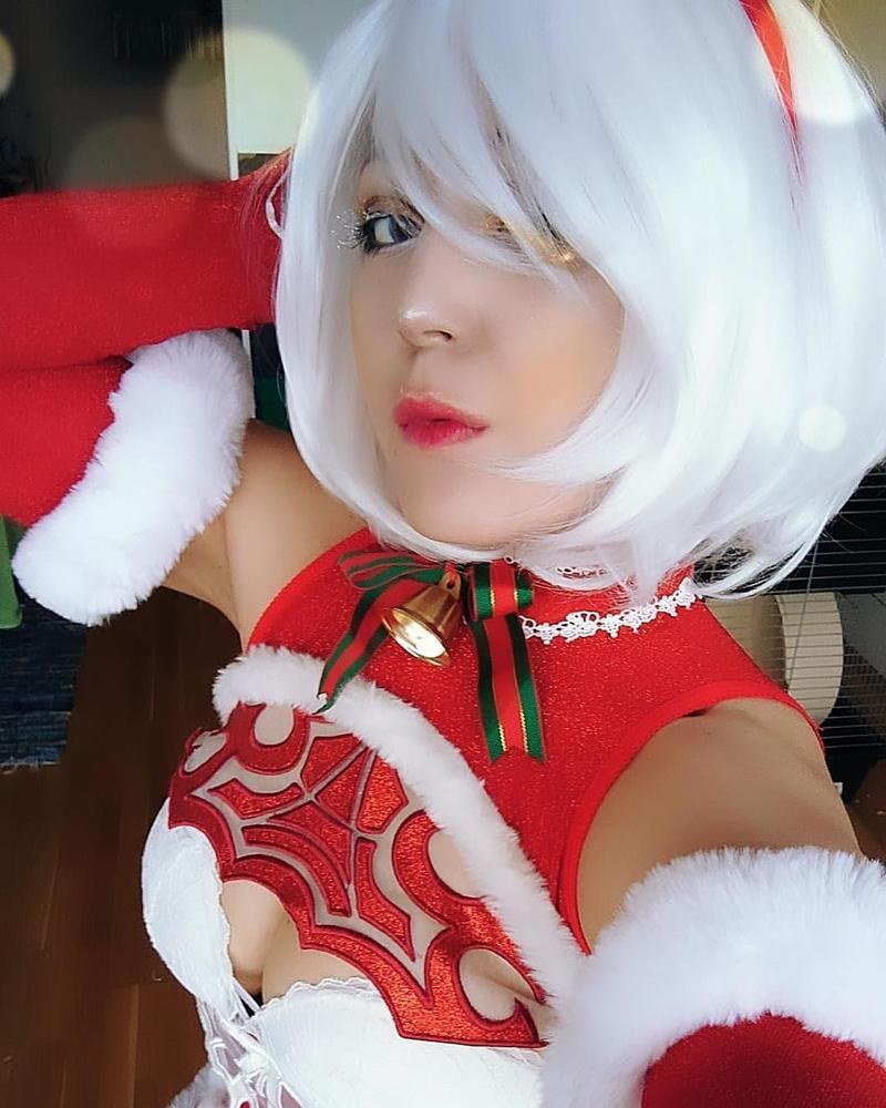 Uwowo Nier: Automata 2B Red Holiday Christmas Cosplay Costume - Customer Photo From xXLadyxNekoXx