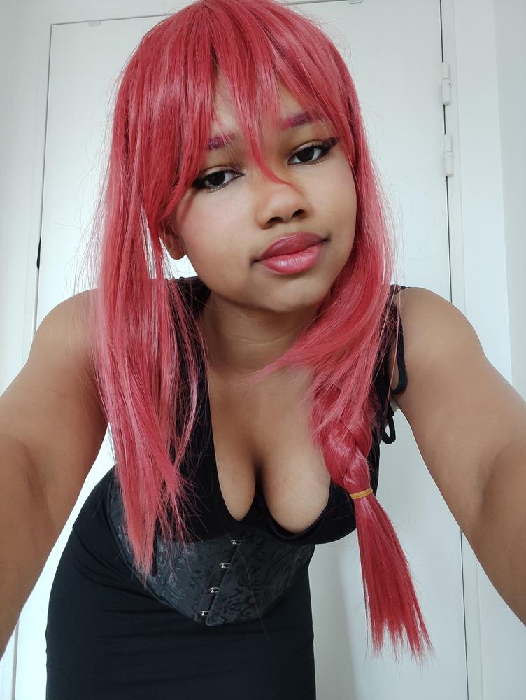 Uwowo Manga Chainsaw Man Wig Makima Wig Rose Red Hair Cosplay Wig Role Play Halloween Wig - Customer Photo From Maë