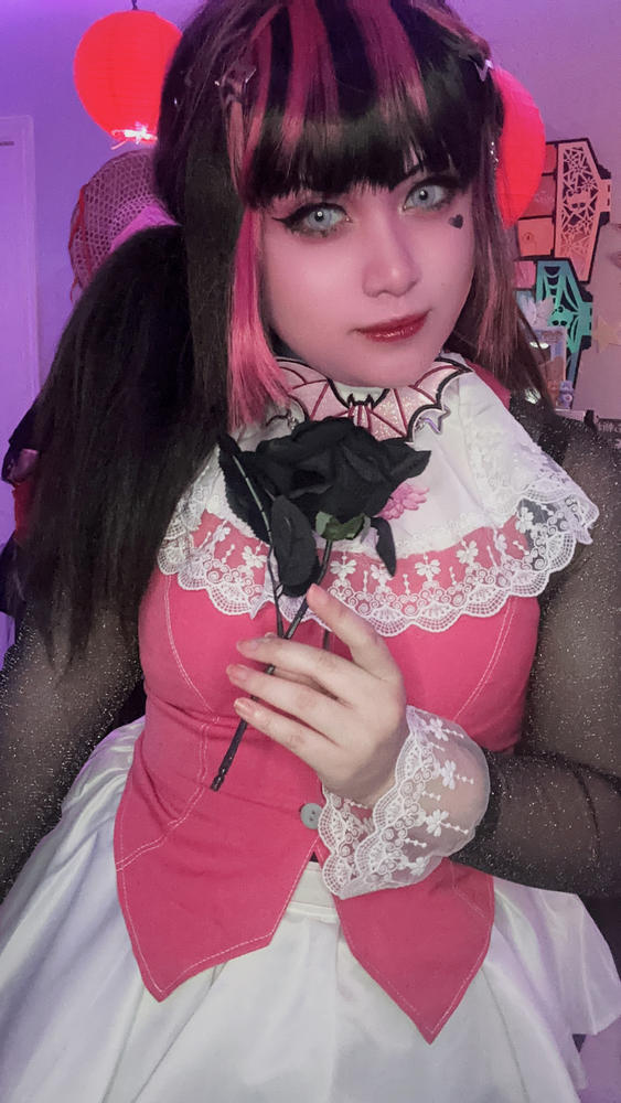 Uwowo Monster High Cosplay Wig Draculaura Wig Black and Pink Long Hair - Customer Photo From Eto