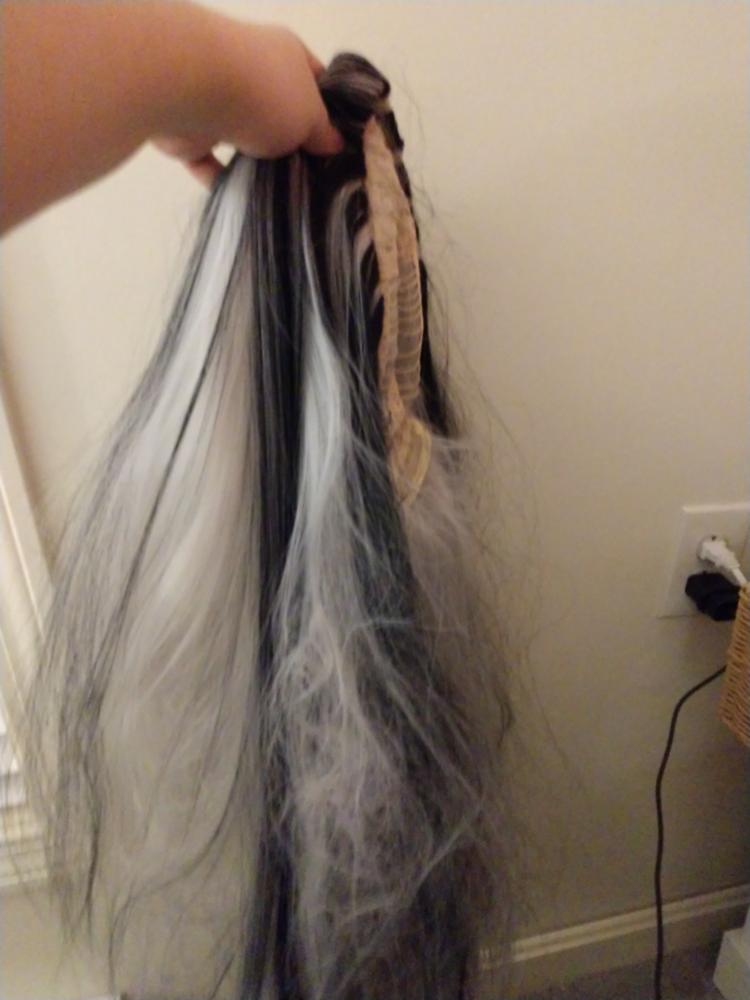【Pre-sale】Uwowo Monster High Wig Frankie Cosplay Wig Black Silver Long Hair - Customer Photo From Kim