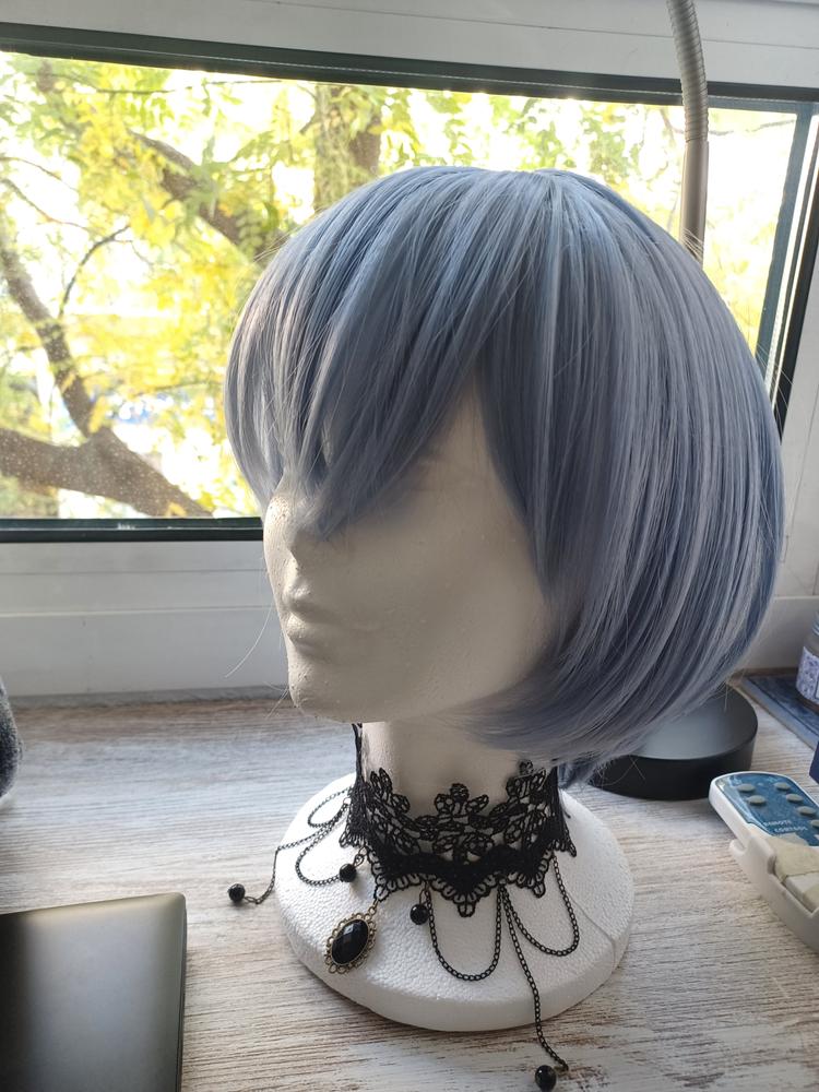Uwowo Evange Wig Rei Cosplay Wig Light Blue Short Hair - Customer Photo From @gothrei