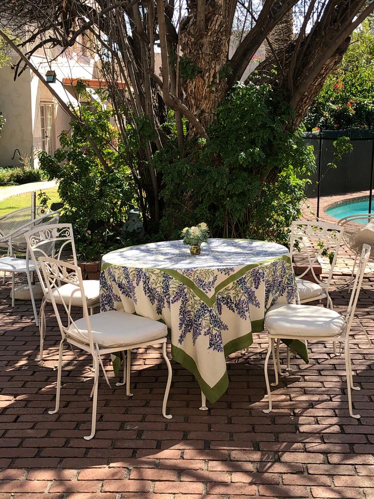 French Tablecloth Wisteria Green & Blue - Customer Photo From Stella S.