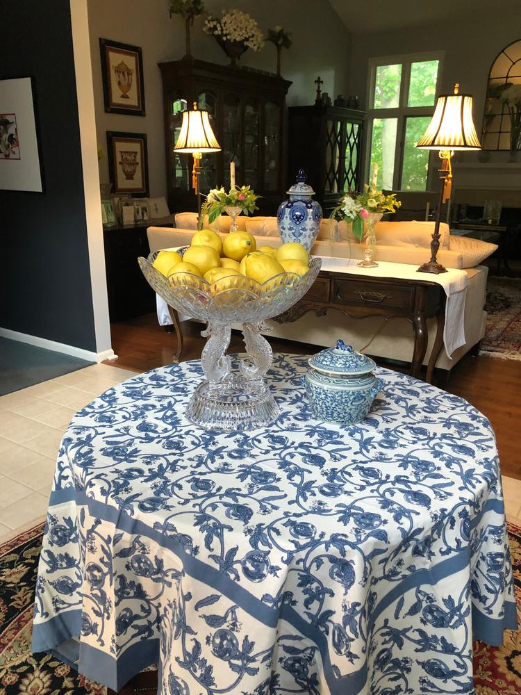 French Tablecloth Granada Cornflower Blue - Customer Photo From Ardis Schmitt