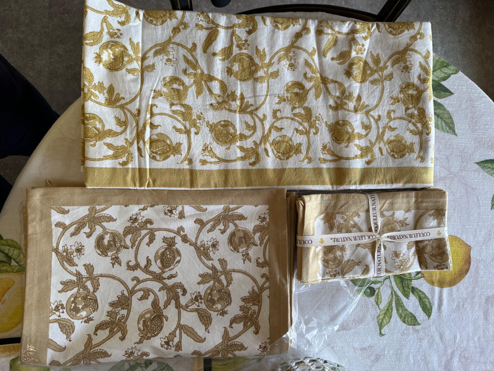French Tablecloth Granada Mustard - Customer Photo From Wendy Stern