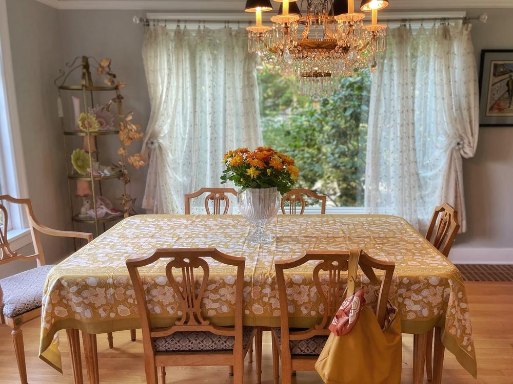 French Tablecloth Granada Mustard - Customer Photo From Pdxique