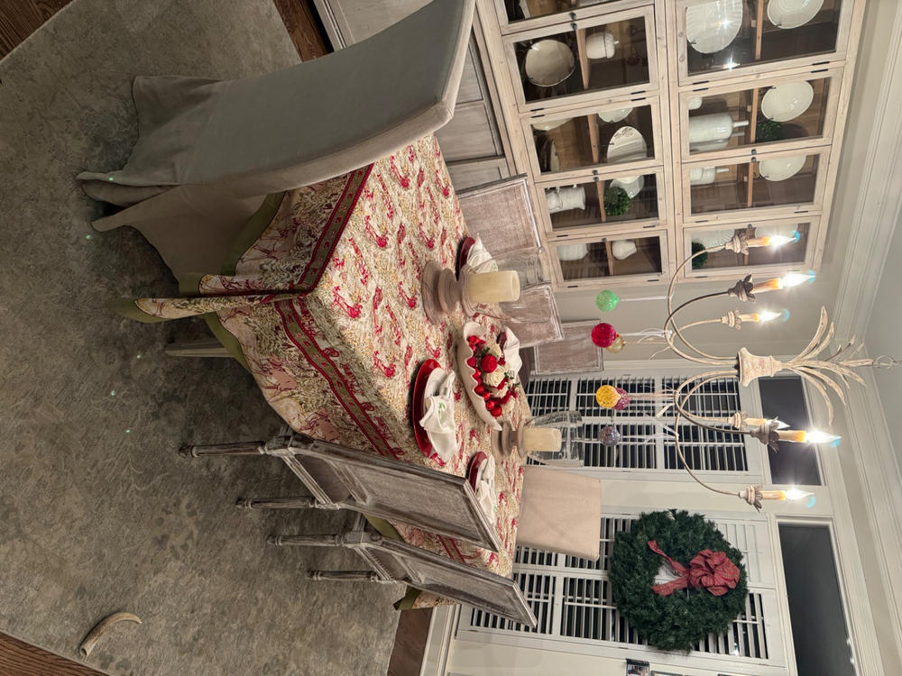 French Tablecloth Renne Red & Green - Customer Photo From Carolyn Gibson