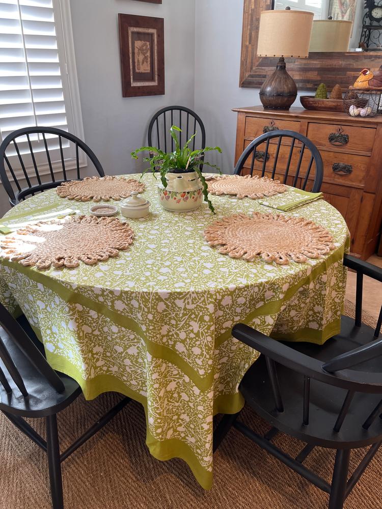 French Tablecloth Meadows Vert - Customer Photo From Ina Brandon 