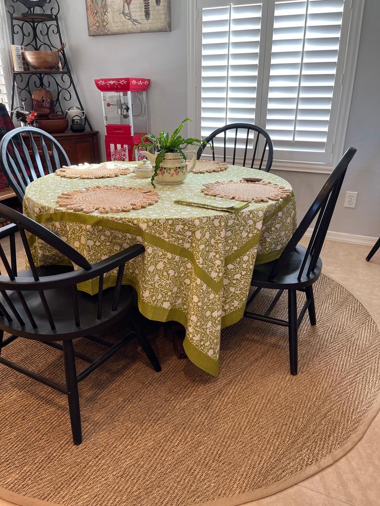 French Tablecloth Meadows Vert - Customer Photo From Ina Brandon 