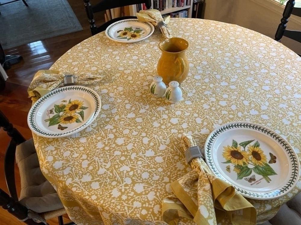 French Tablecloth Meadows Dijon - Customer Photo From Marcia Cooke