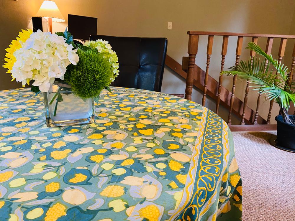 French Tablecloth Fruit Yellow & Green - Customer Photo From Customer