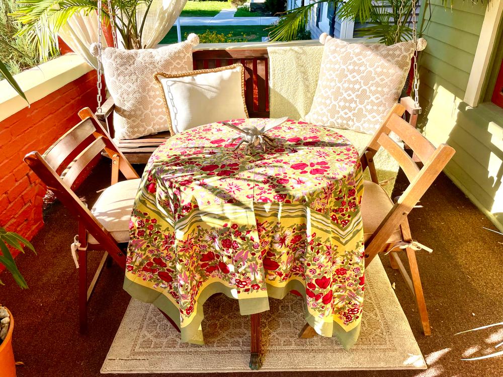 French Tablecloth Jardin Red & Green - Customer Photo From Julia