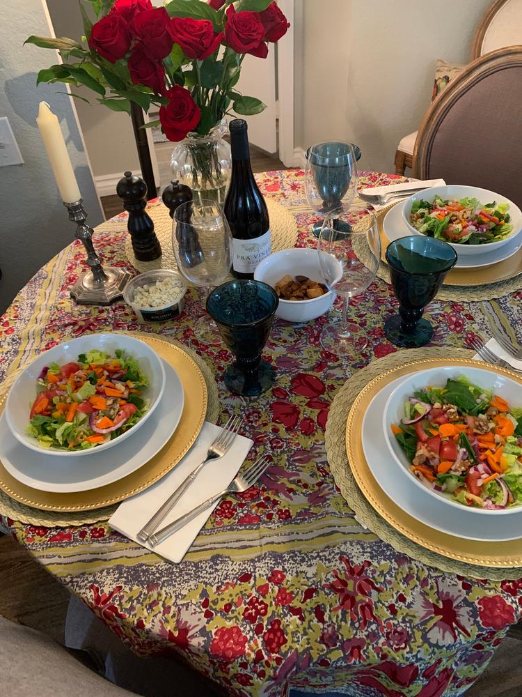 French Tablecloth Jardin Red & Grey - Customer Photo From Jules