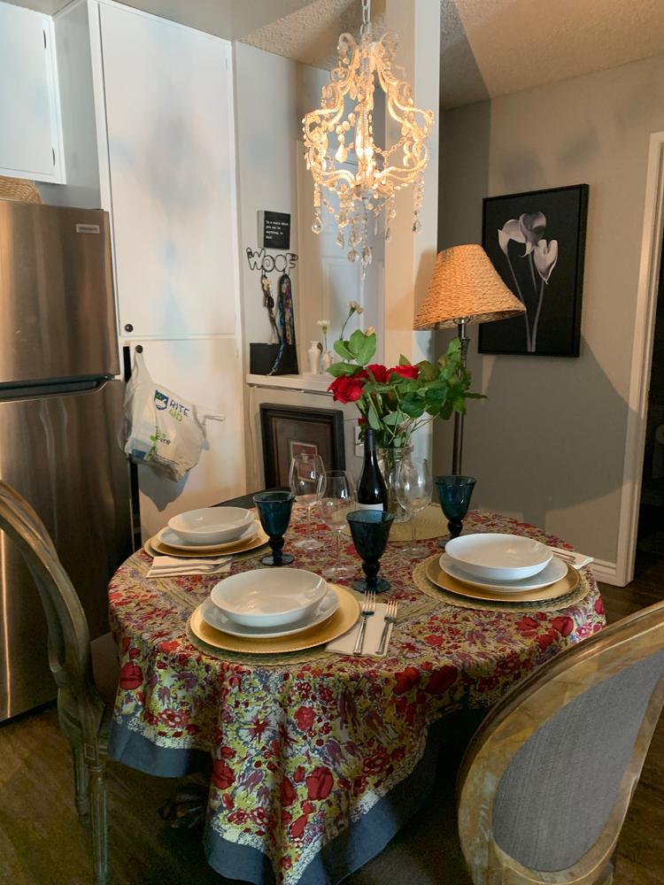 French Tablecloth Jardin Red & Grey - Customer Photo From Jules