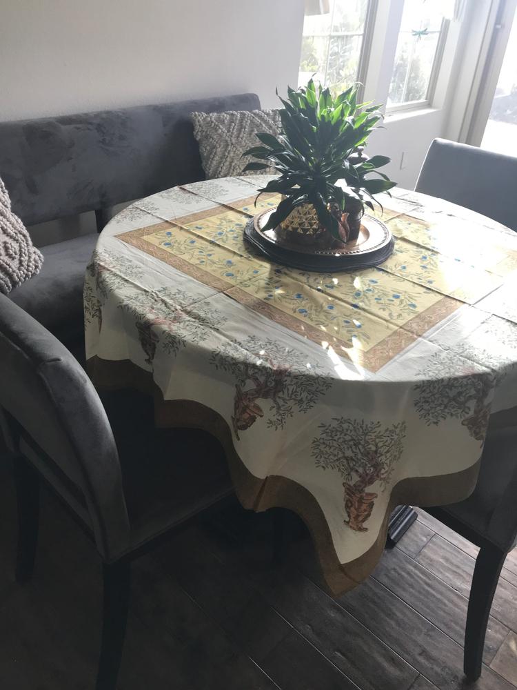 French Tablecloth Olive Tree - Customer Photo From TRT