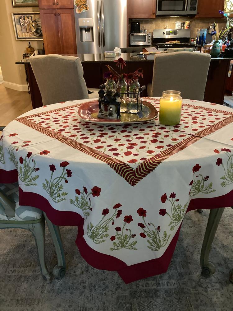 French Tablecloth Poppies - Customer Photo From Ms.Patricia 