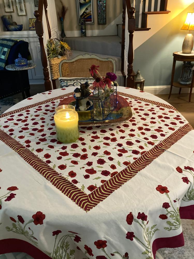 French Tablecloth Poppies - Customer Photo From Ms.Patricia 