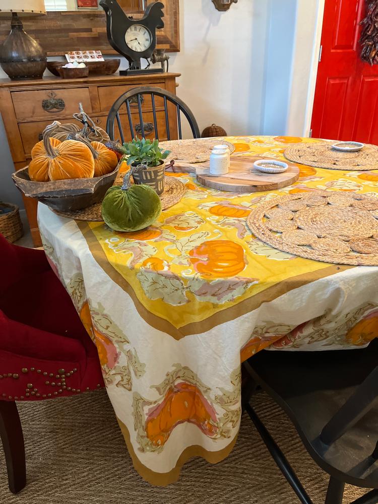 French Tablecloth Pumpkin Orange & Mustard - Customer Photo From Meme L.