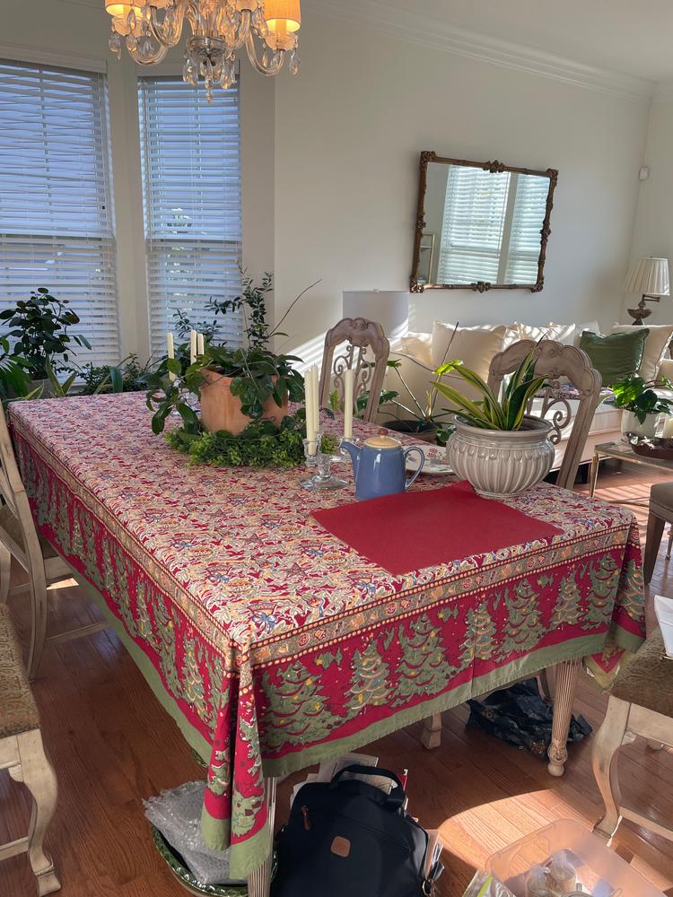 French Tablecloth Renne Grey & Blue - Customer Photo From Jacqueline F