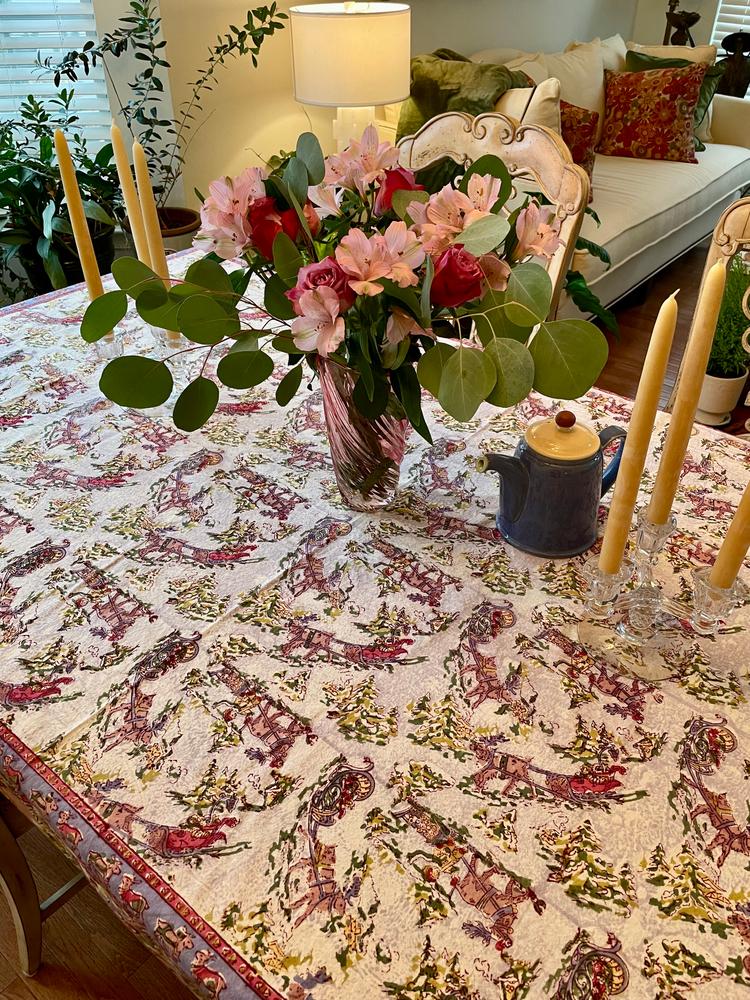 French Tablecloth Renne Grey & Blue - Customer Photo From Jacqueline F