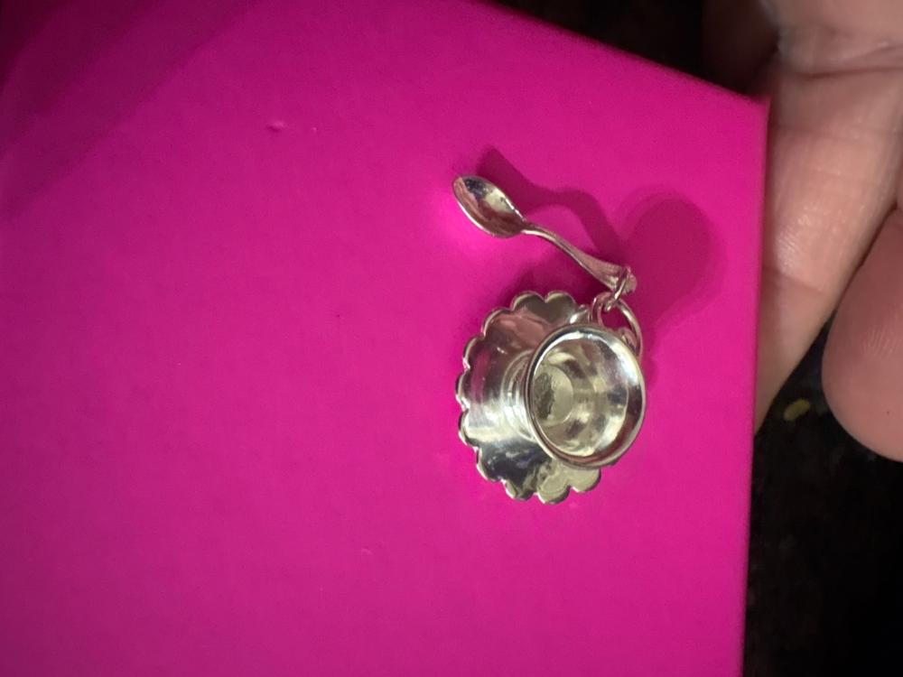 Tea Cup Charm London England Silver - Customer Photo From Dana West
