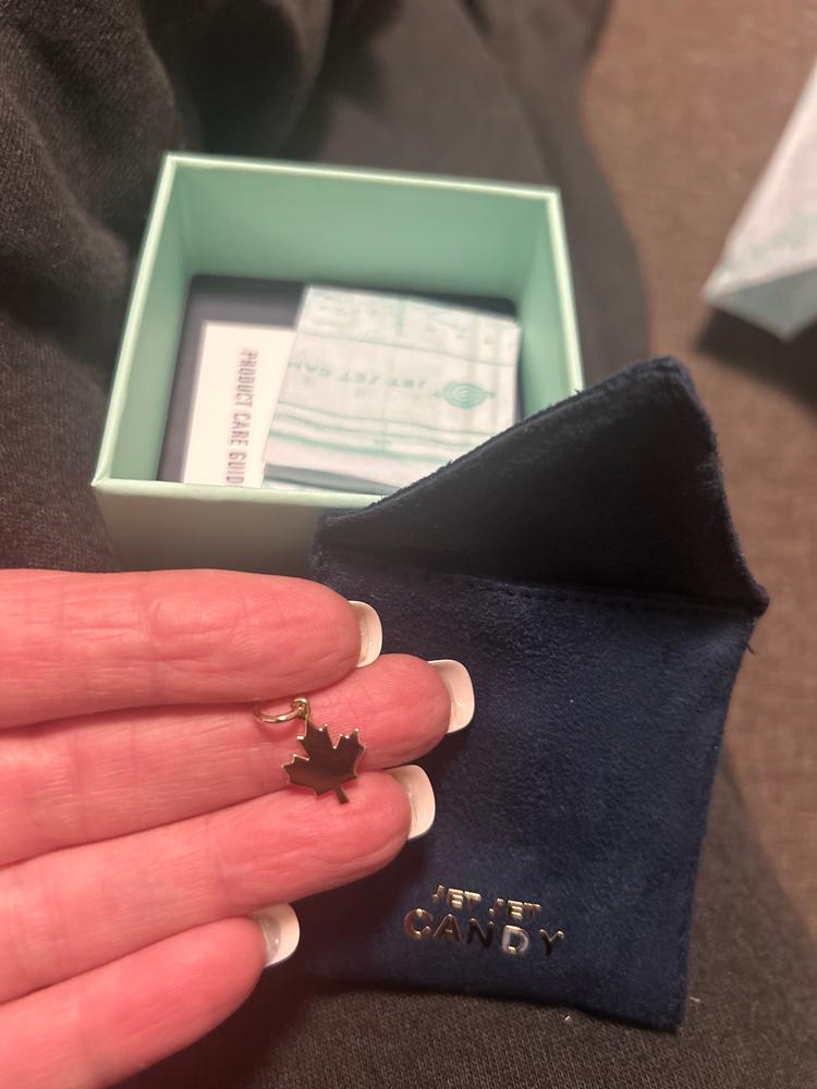 Canada Maple Leaf Charm, Solid Gold Mini - Customer Photo From Donna
