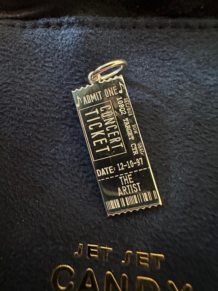 Concert Ticket Customizable Charm Silver - Customer Photo From Jennifer C