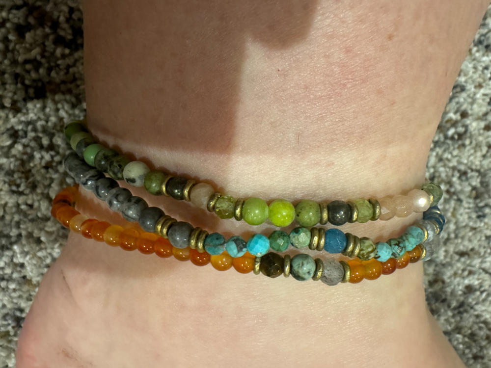 Turquoise and Jasper Anklet - Customer Photo From Candice Calderon