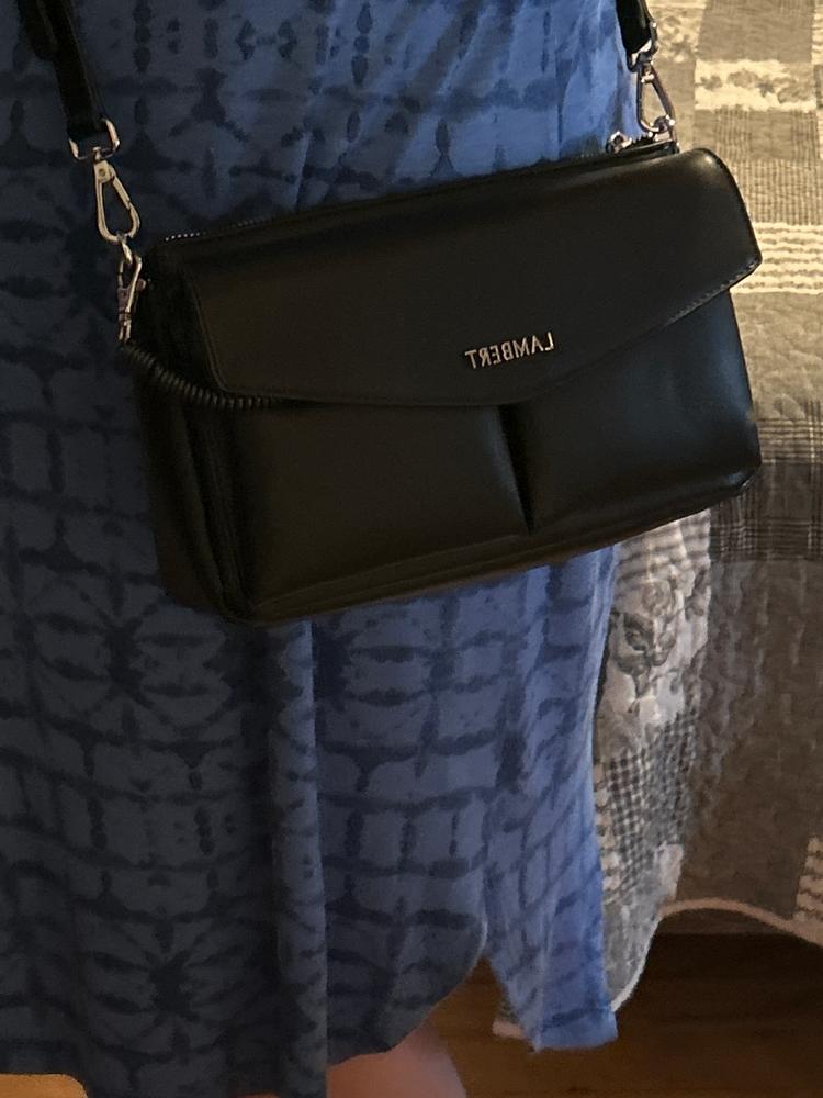 Le Esmee - Sac à main 2-en-1 en cuir vegan noir - Customer Photo From Nathalie P