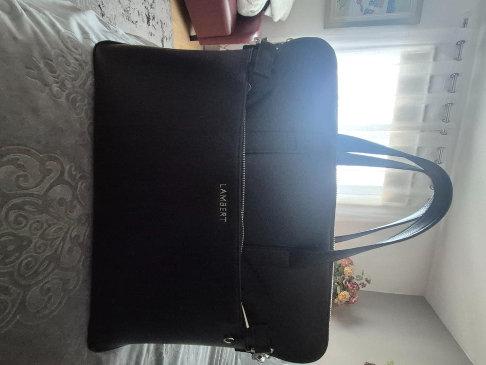 Le Malorie - Mallette 2-en-1 en cuir vegan noir - Customer Photo From Caroline Bilodeau
