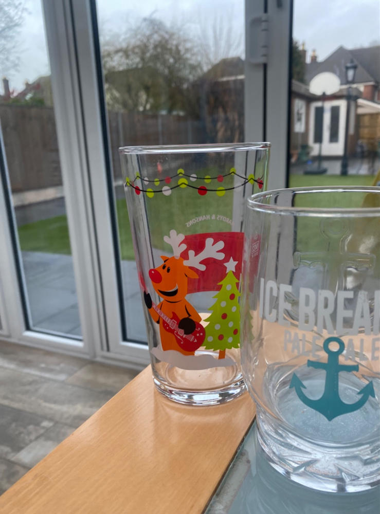 Rocking Rudolph Pint Glass - Customer Photo From Spencer Smith