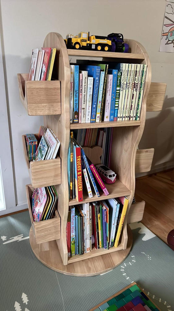 Bunny Tickles - Revolving Solid Wood Bookcase - Customer Photo From Rusti Liem